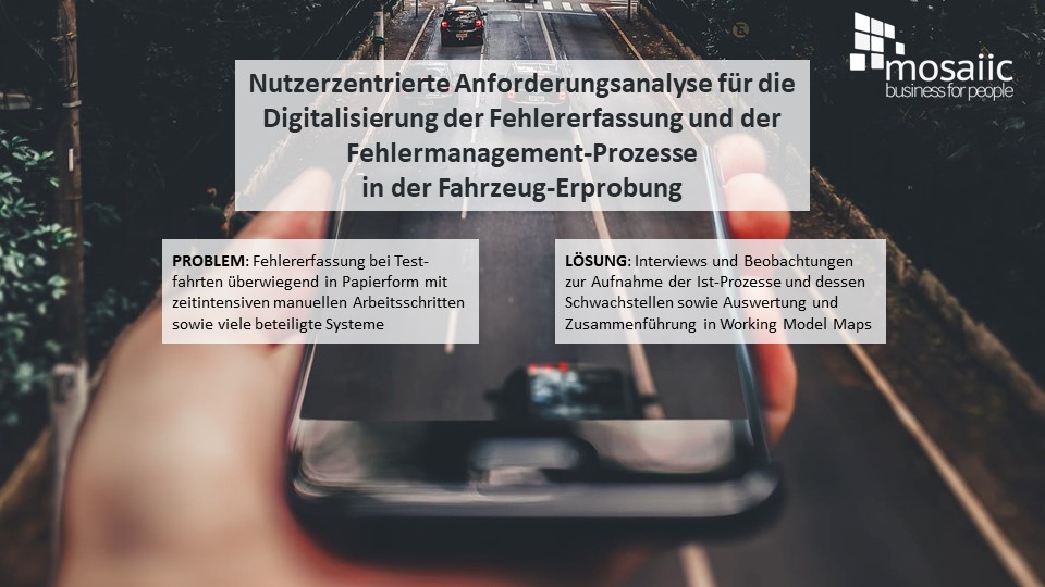 Referenzprojekt Fehlermanagement Erprobung